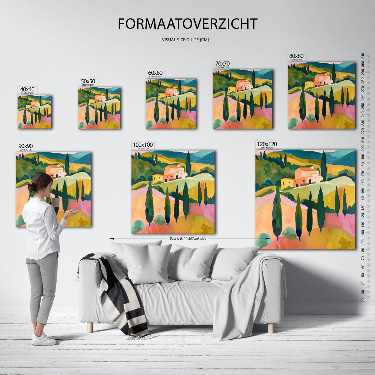 Landschap met cipressen Poster