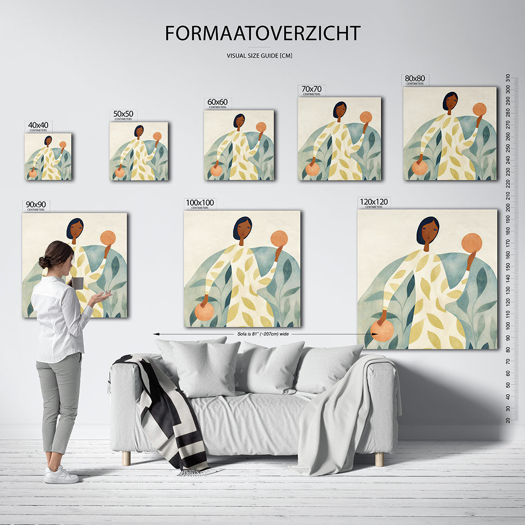 Vrouw met cirkels Kunstwerk