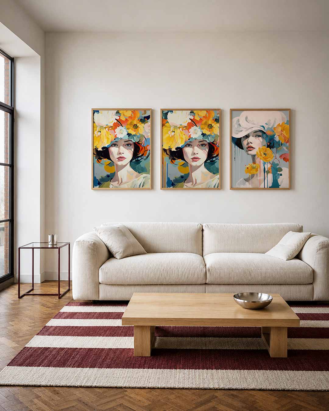 Bloemrijke portretcompositie Posterset