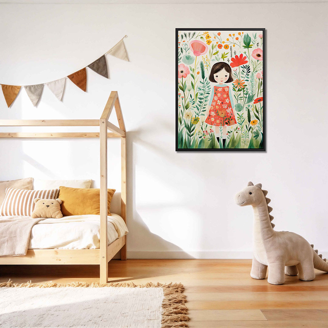 Bloemenmeisje illustratie Kunstwerk