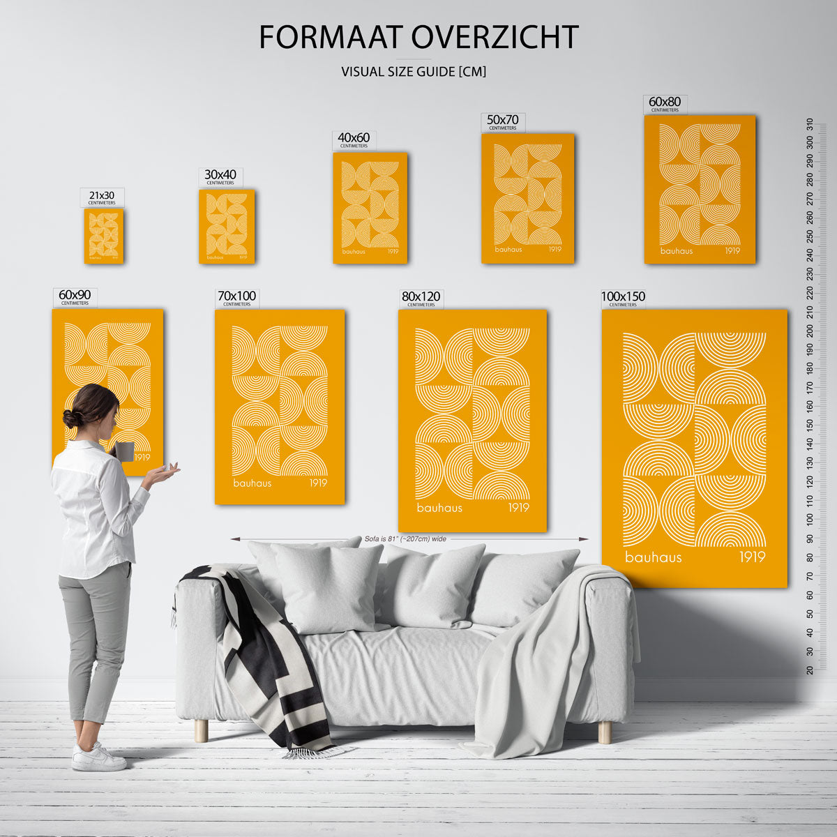 Cirkelritme geel Poster