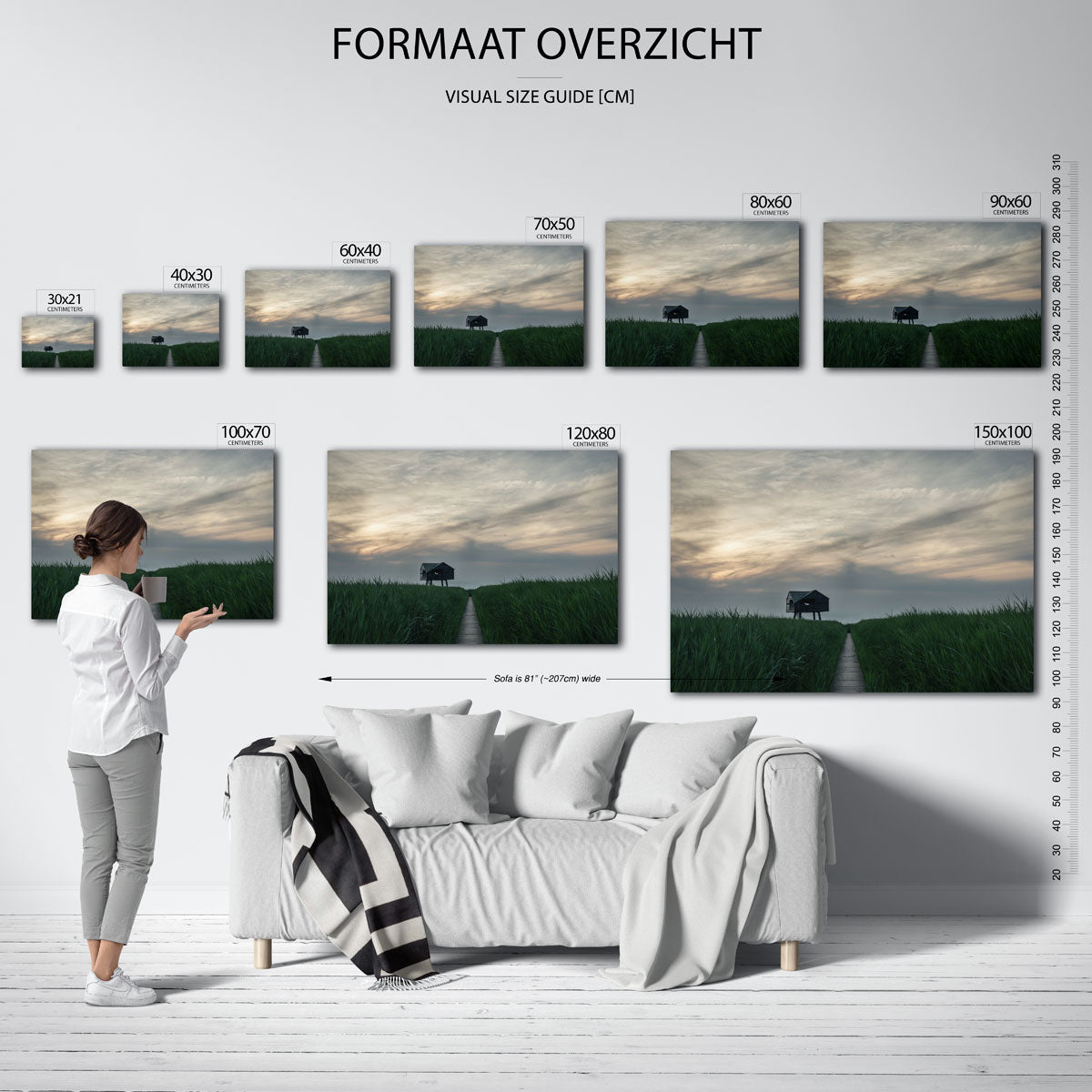 Hut in het veld Poster