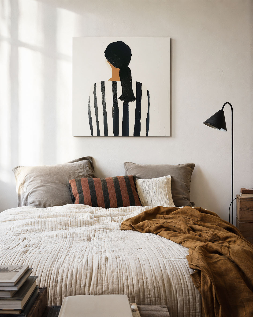 Gestreepte rugfiguur Kunstwerk