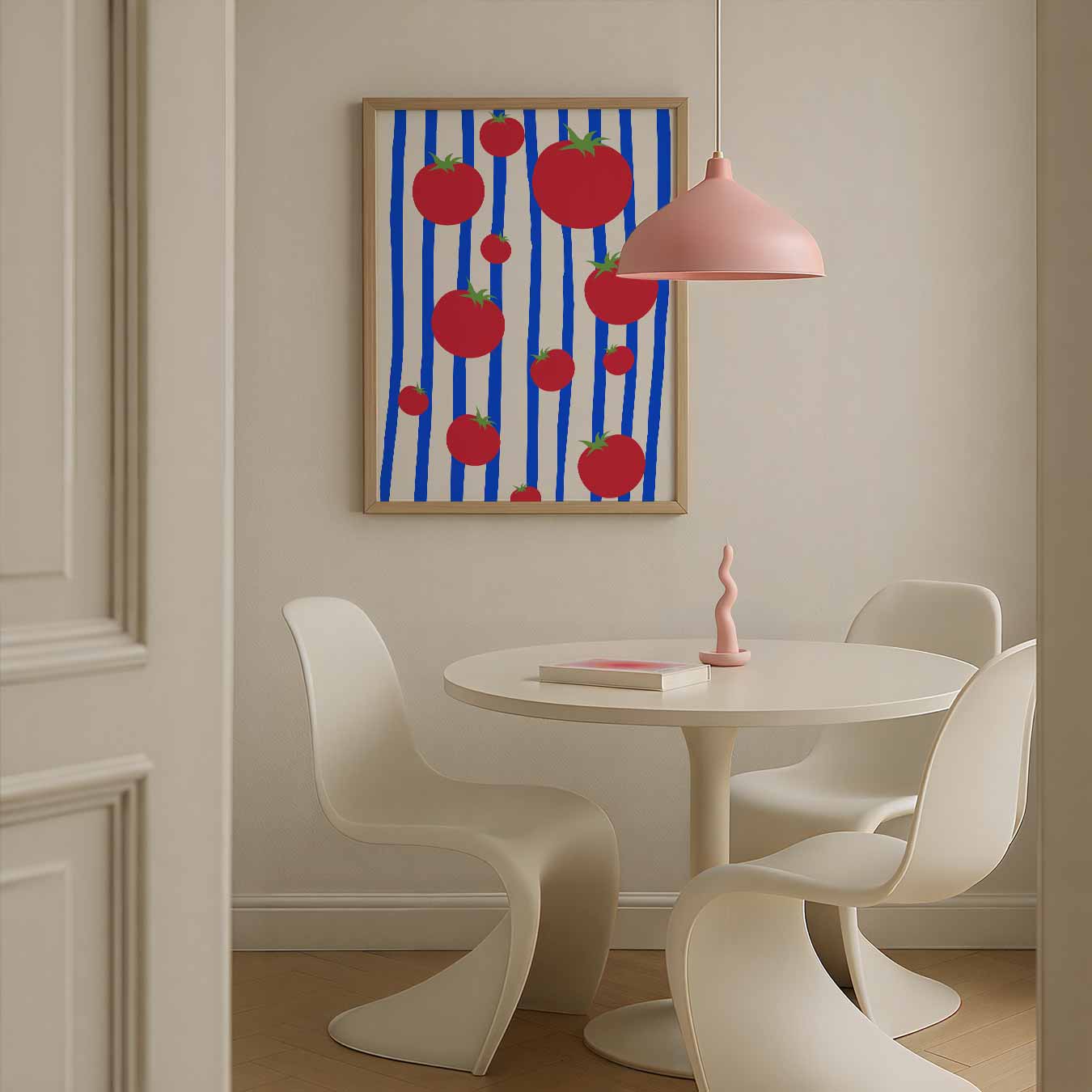 Tomaten op Strepen Poster-WallArtistic