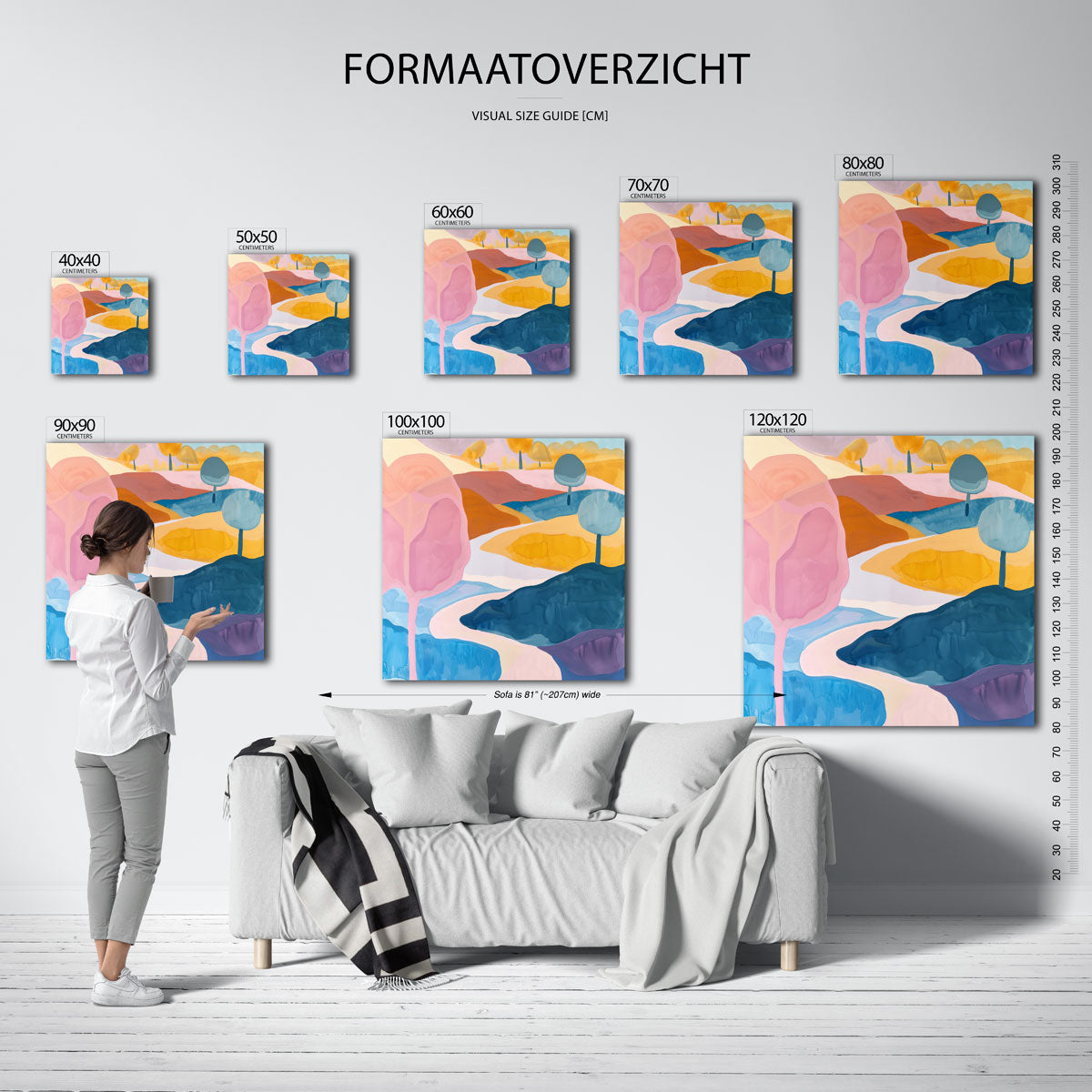 Landschap met kleurrijke bomen Poster