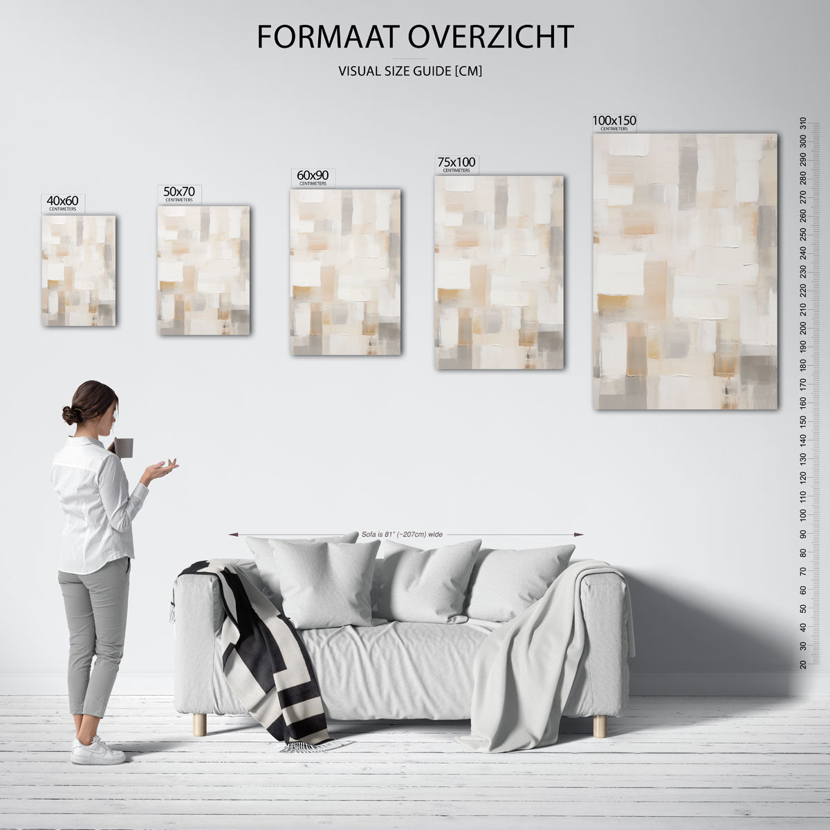 Zachte kleuren compositie Kunstwerk