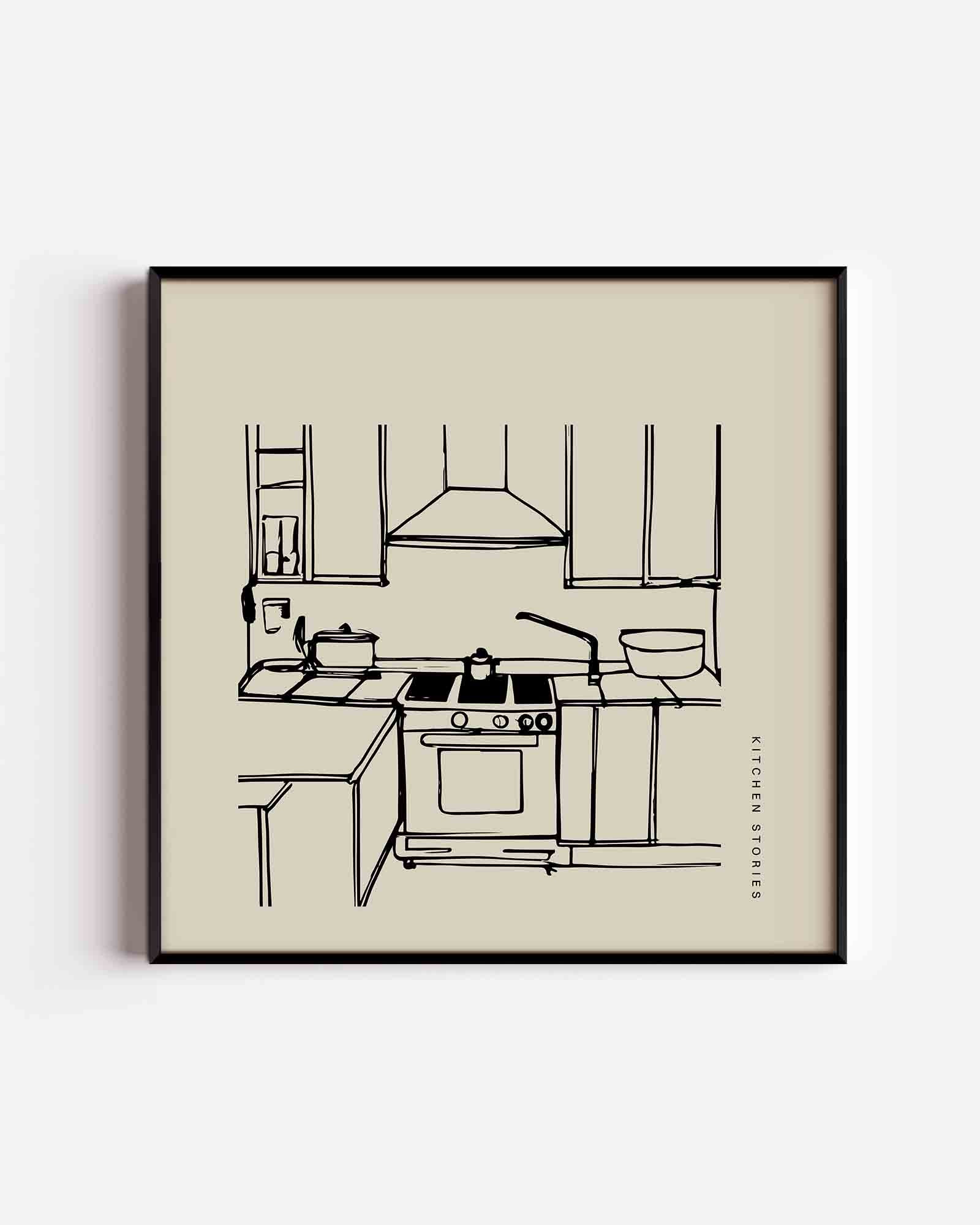 Keuken schets Poster