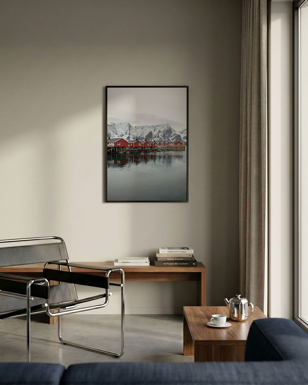 Rode huisjes bergen Poster