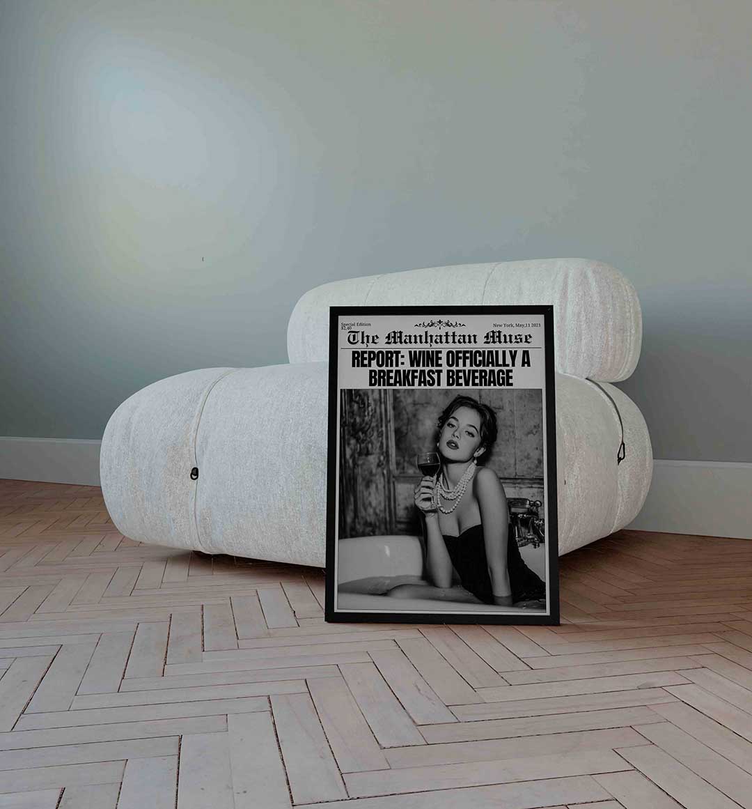 Vrouw met wijnglas Poster
