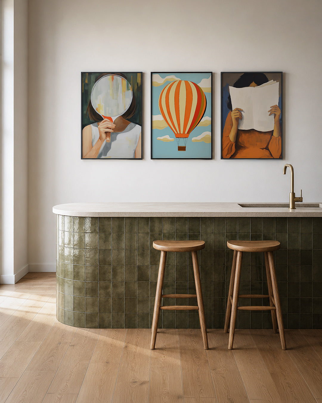 Spiegelvorm en kleur Posterset