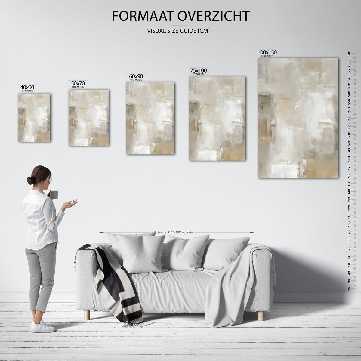 Zachte neutrale vormen Kunstwerk