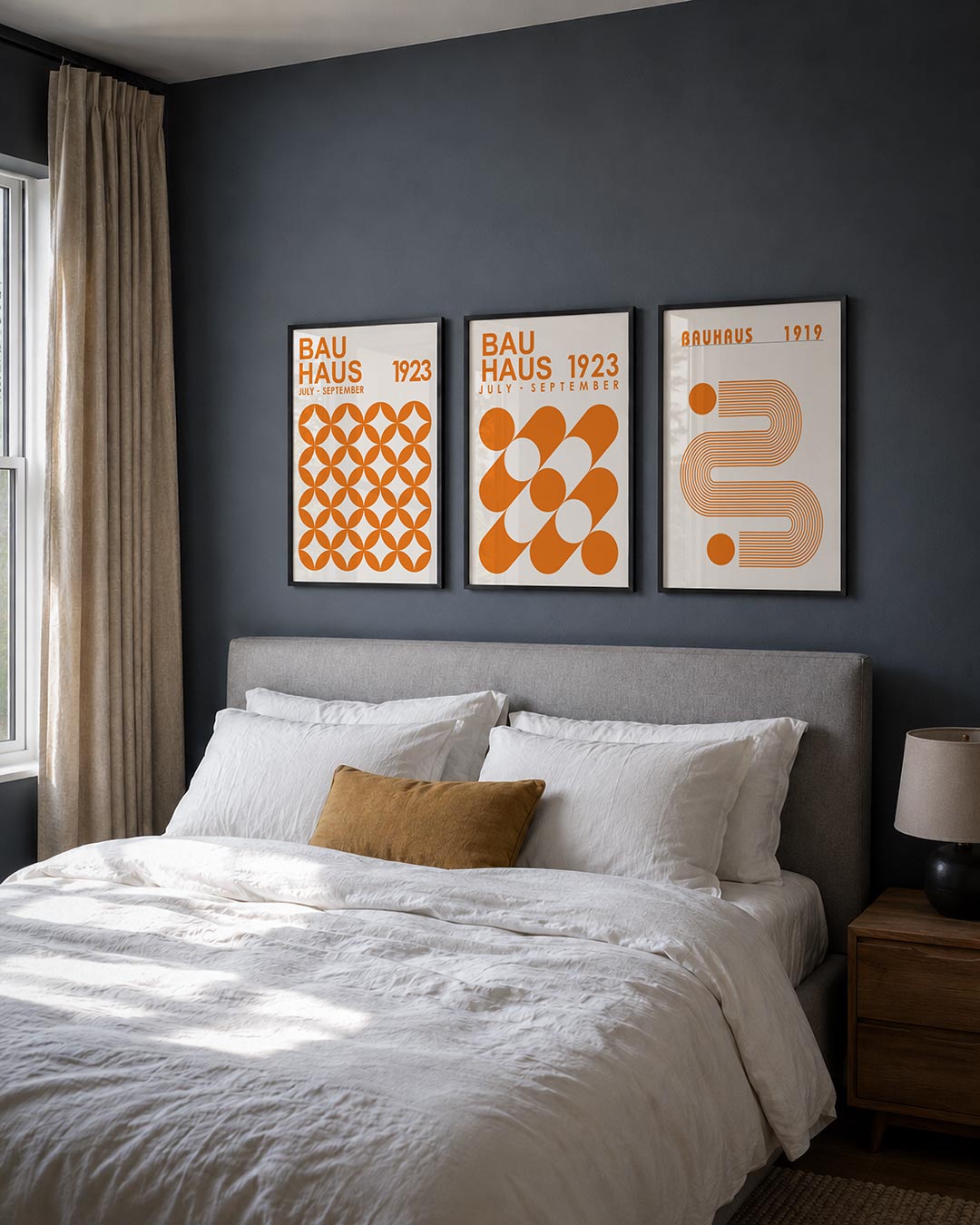 Oranje cirkelpatroon Posterset