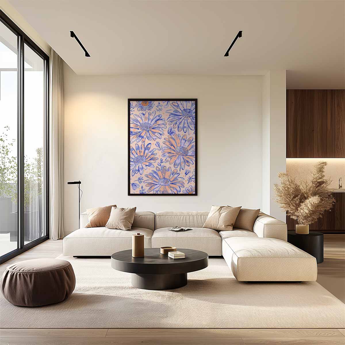 Bloemenpracht Illustratie Kunstwerk-canvas-dibond-plexiglas-wanddecoratie-WallArtistic