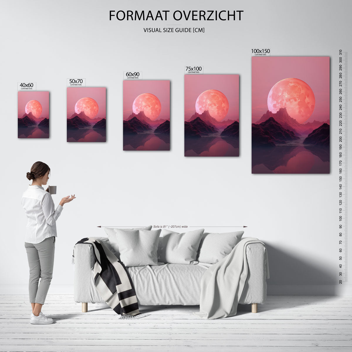 Dromerige maanlandschap Kunstwerk