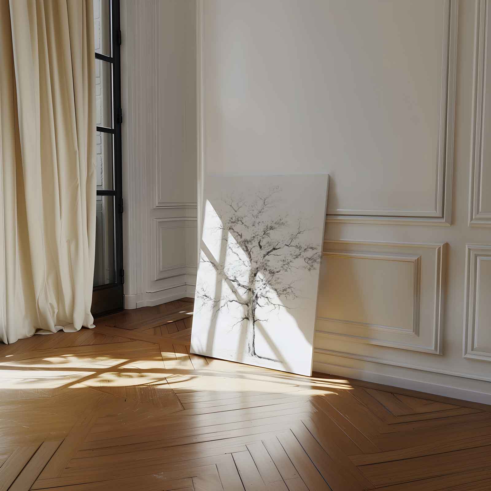 Mystieke Levensboom Schets Kunstwerk-canvas-dibond-plexiglas-wanddecoratie-WallArtistic