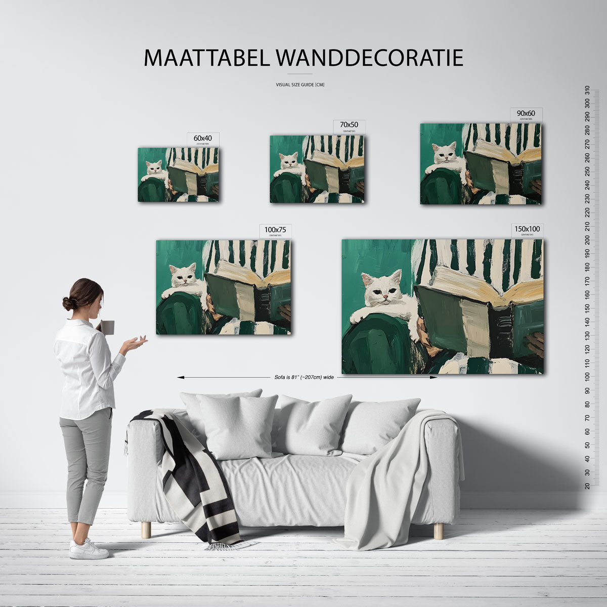 Lezende kat Kunstwerk