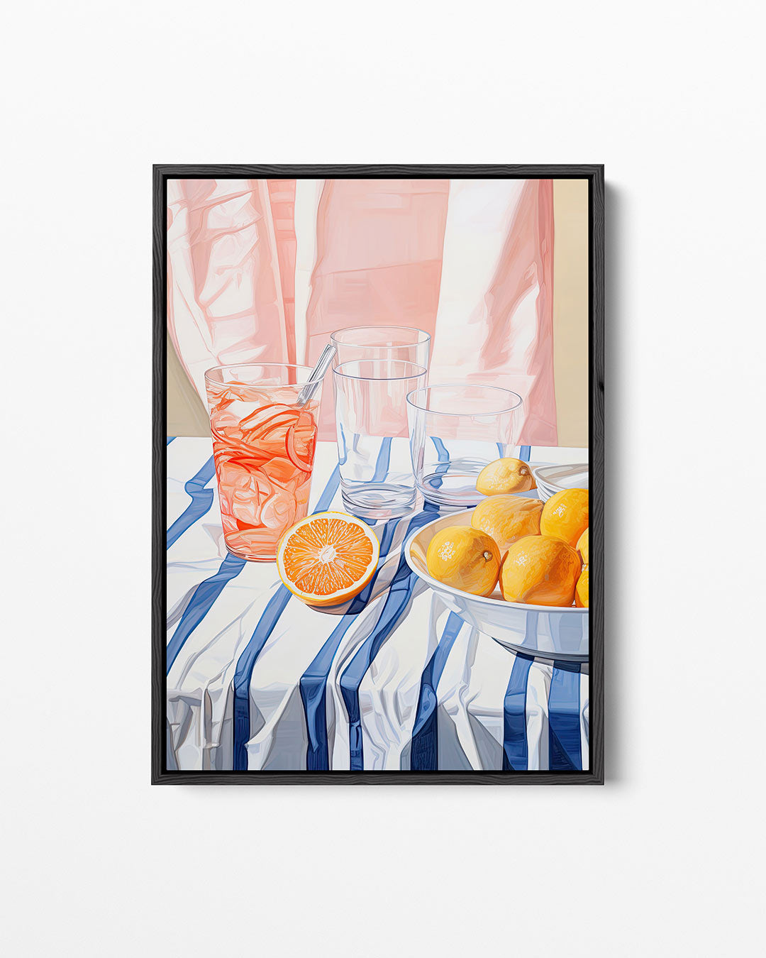Citrus en glas Kunstwerk