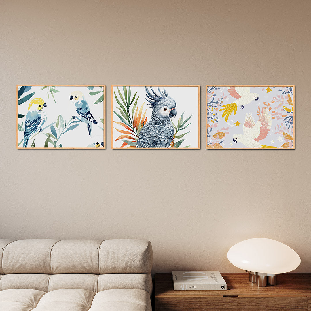 Vogels en bladeren Posterset