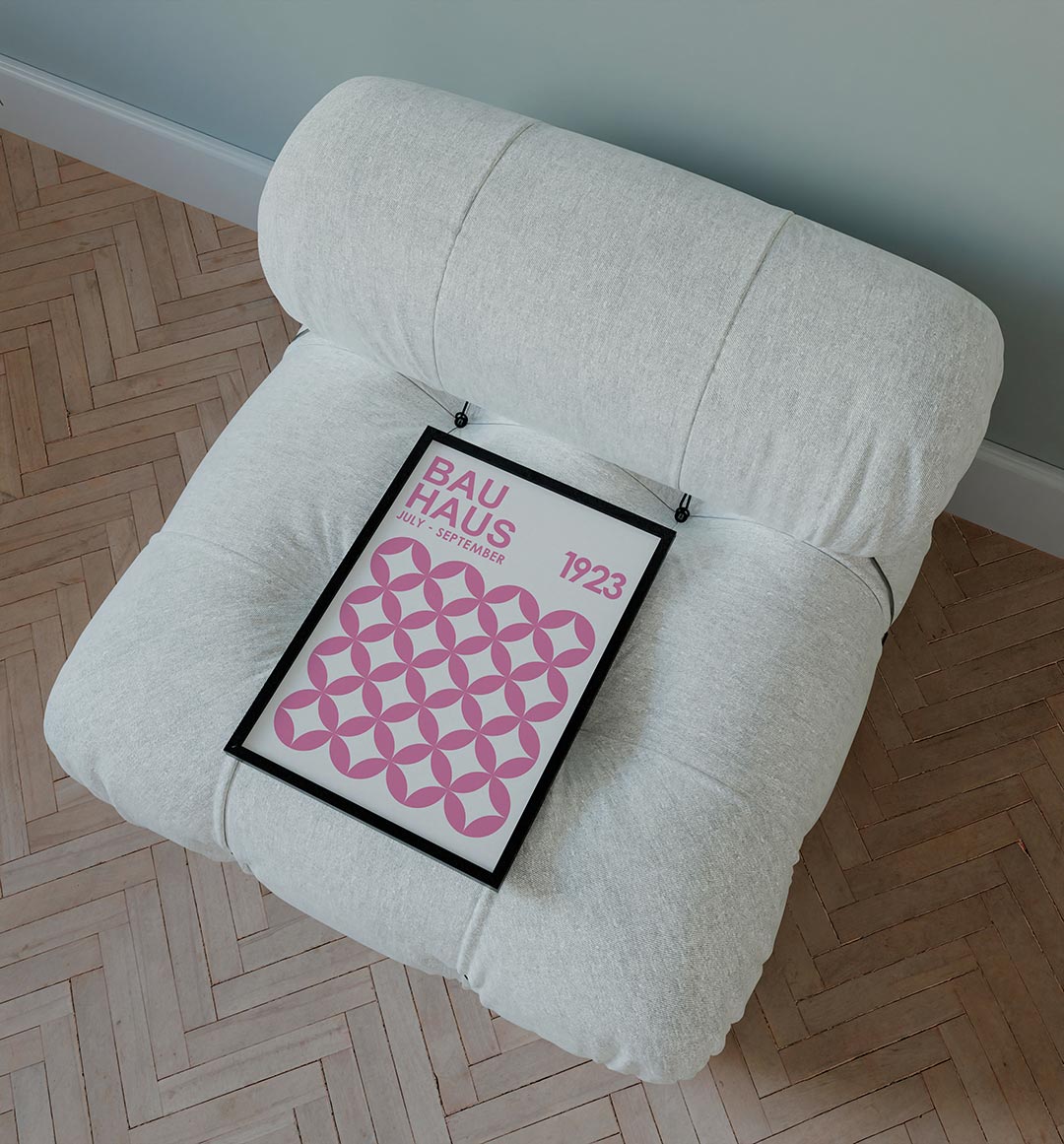Roze cirkelpatroon Poster