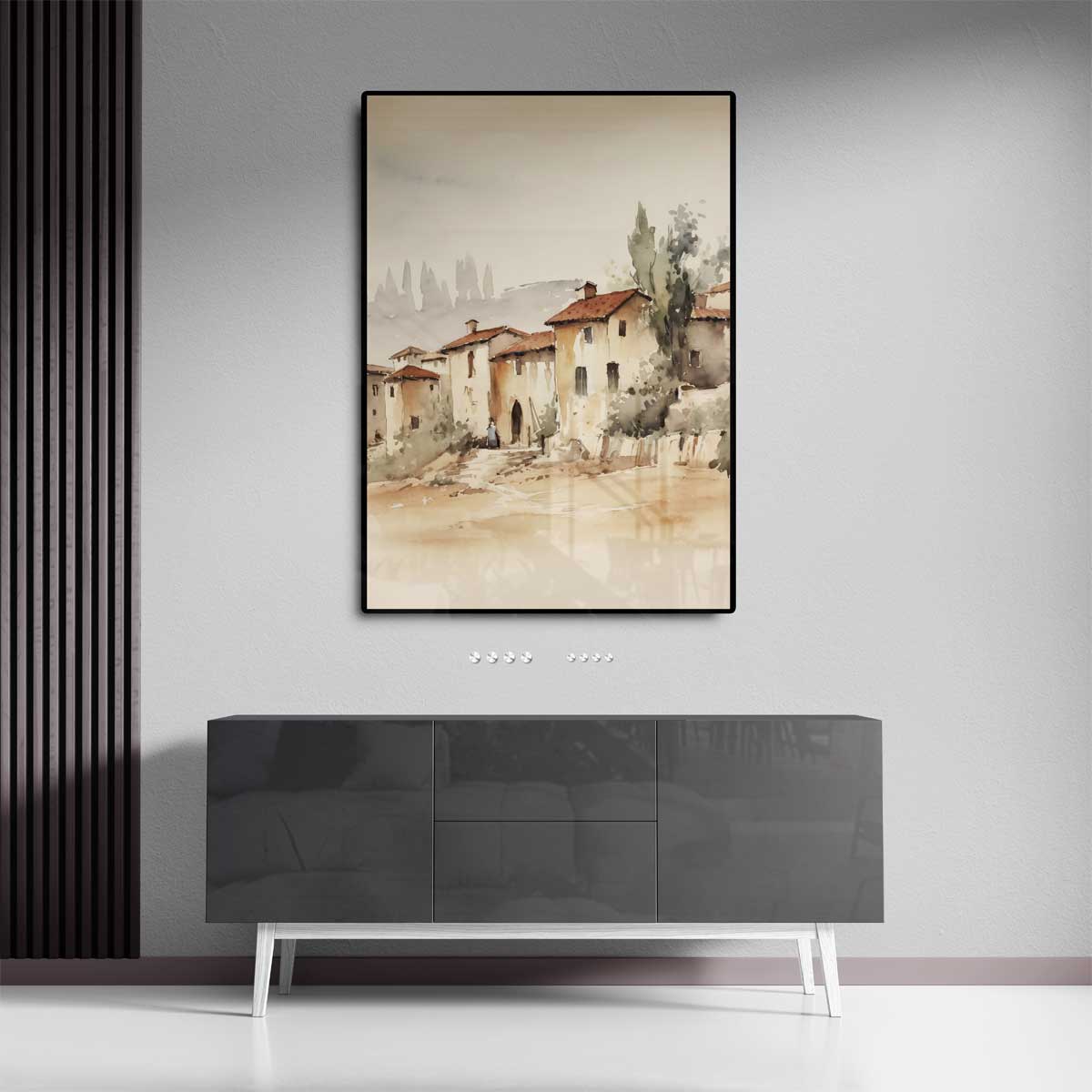 Dromerige Toscaanse Dorpstafereel Kunstwerk-canvas-dibond-plexiglas-wanddecoratie-WallArtistic