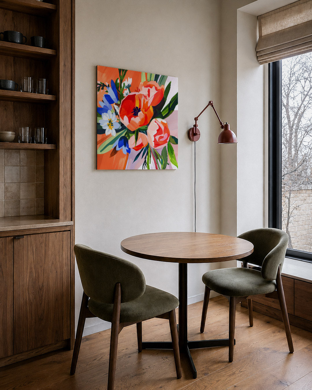 Vrolijke bloemenexplosie Kunstwerk