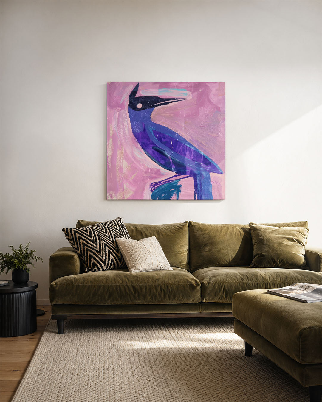 Vogelsilhouet met kleuren Kunstwerk