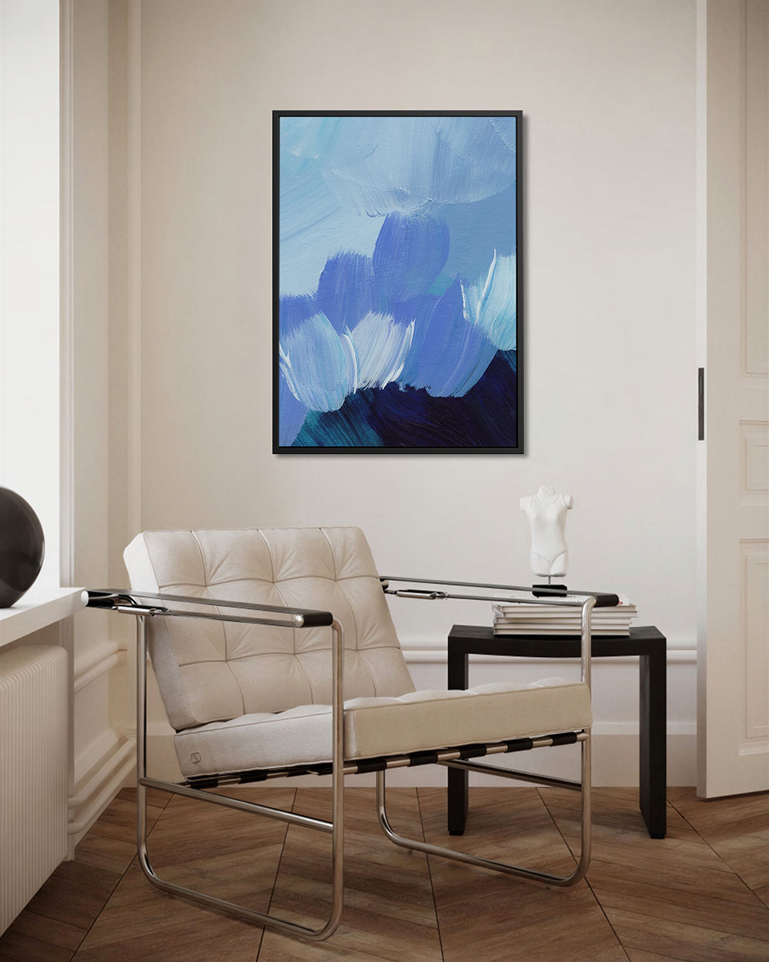 Dynamische blauwtinten Kunstwerk