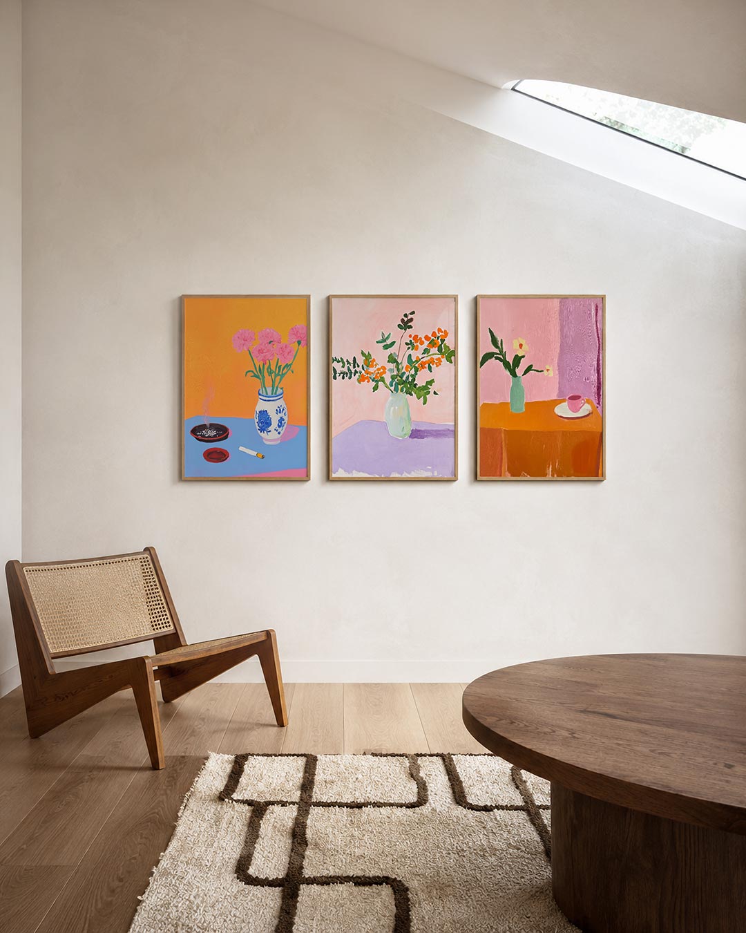 Kleurrijke bloemenvormen Posterset
