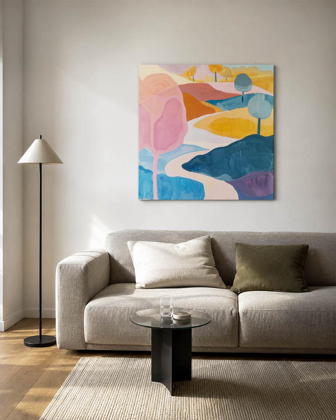 Vloeiende landschap vormen Kunstwerk