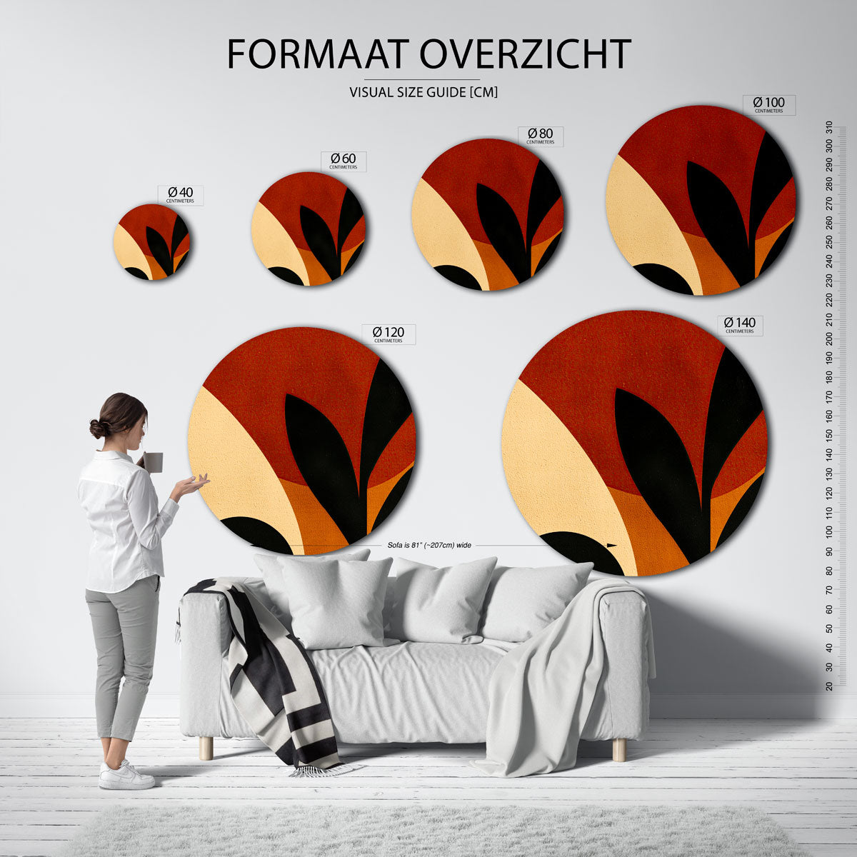 Abstracte vormen Muurcirkel