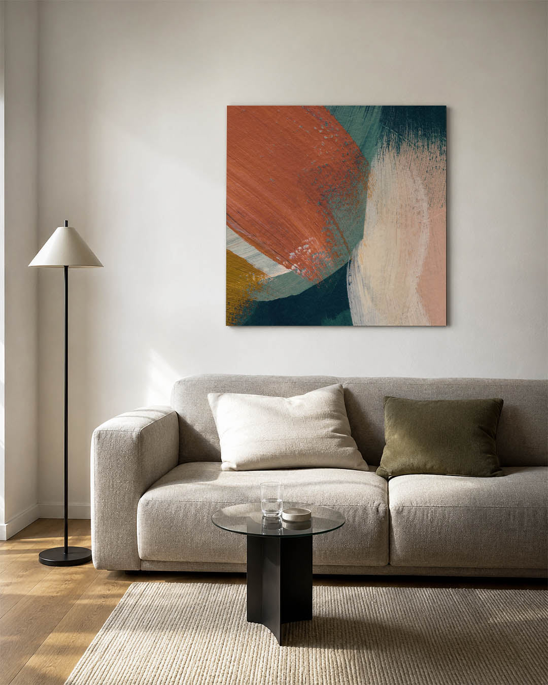 Dynamische kleurencompositie Kunstwerk