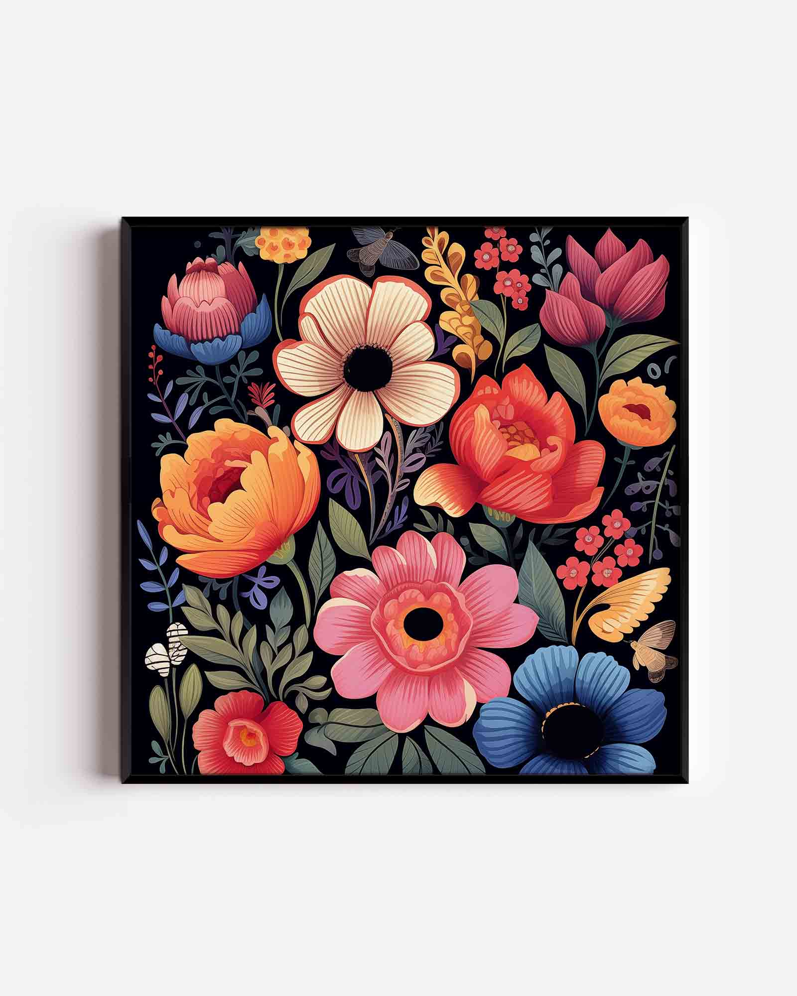 Bloemen en vlinders Poster