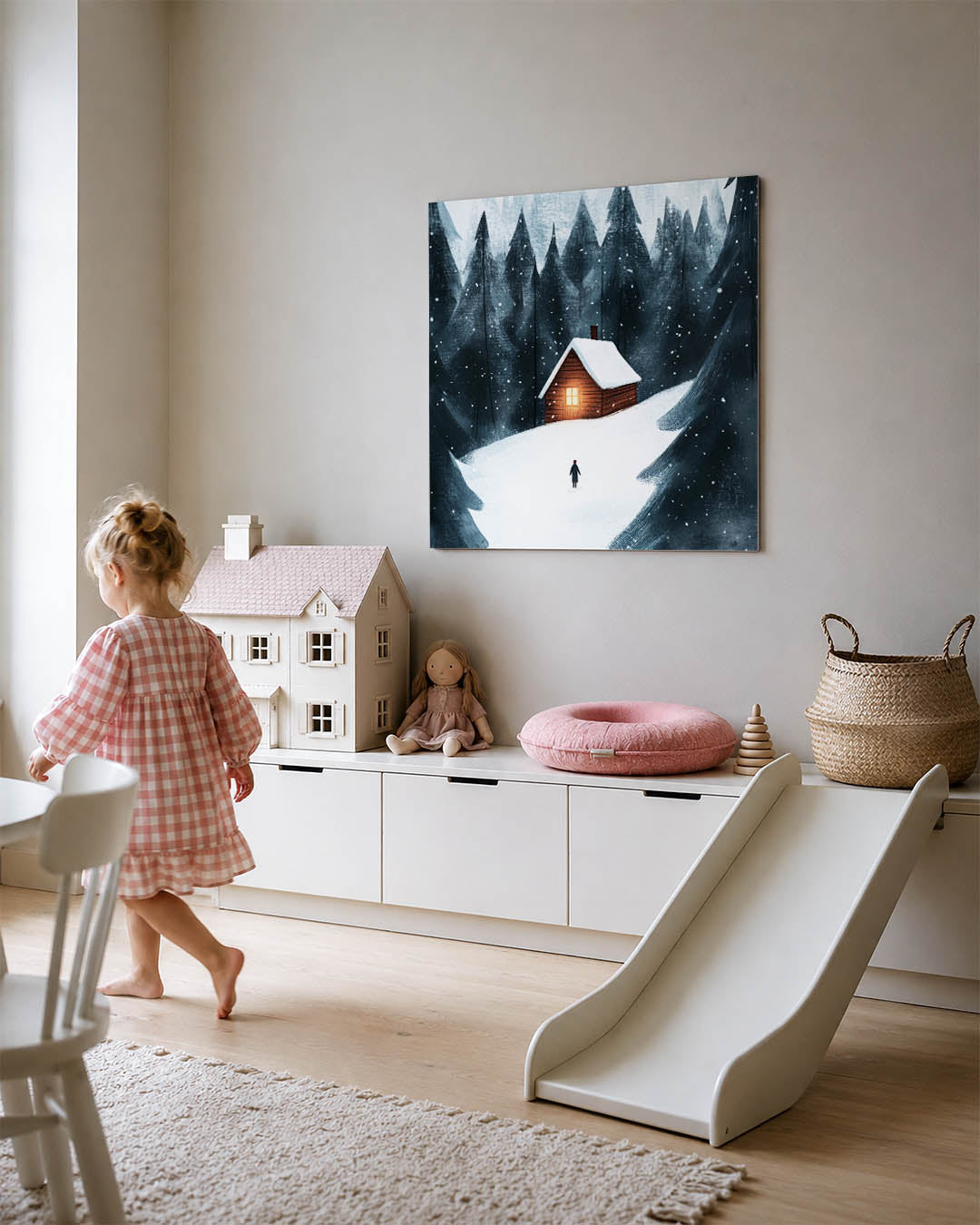 Winterse boslandschap Kunstwerk