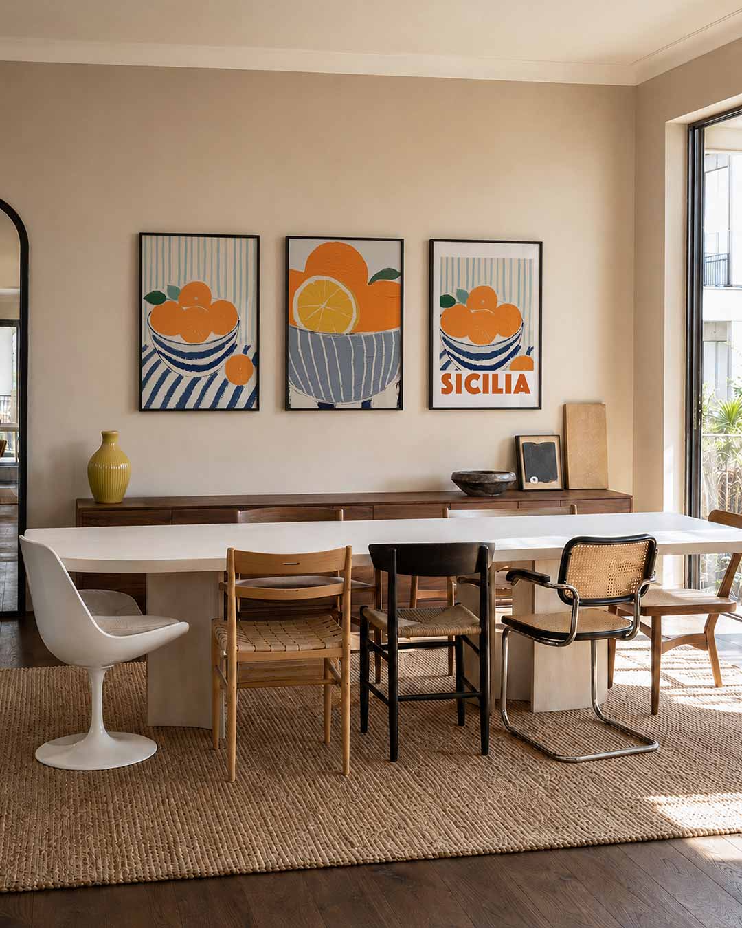 Fruit en strepen Posterset