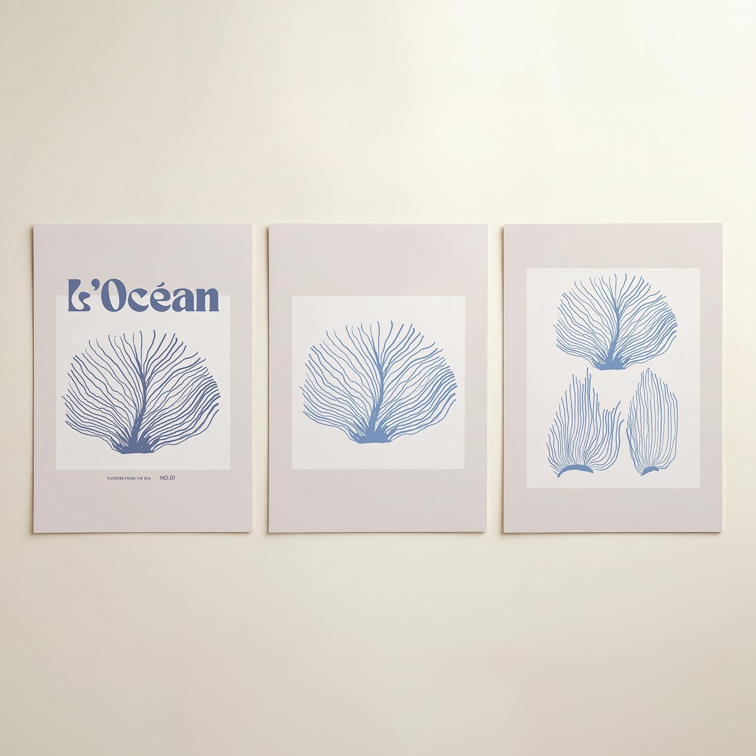 Zeevormen en lijnen Posterset