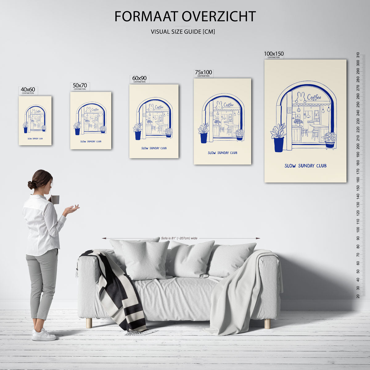 Koffiehuis illustratie Kunstwerk