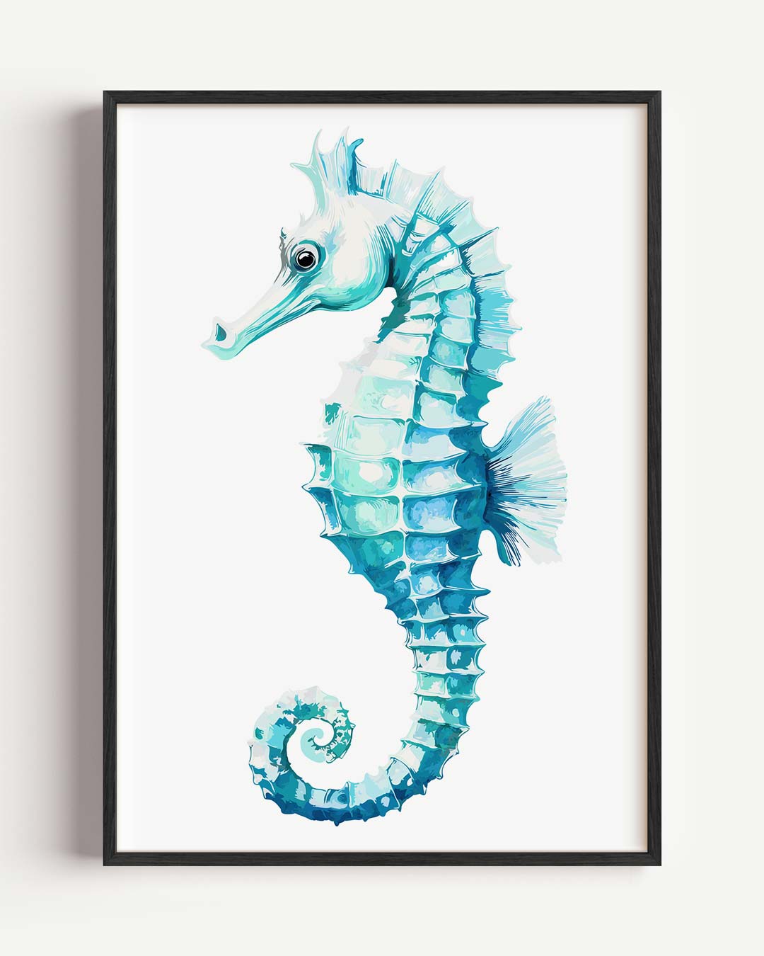 Zeepaardje Waterverf Poster-WallArtistic