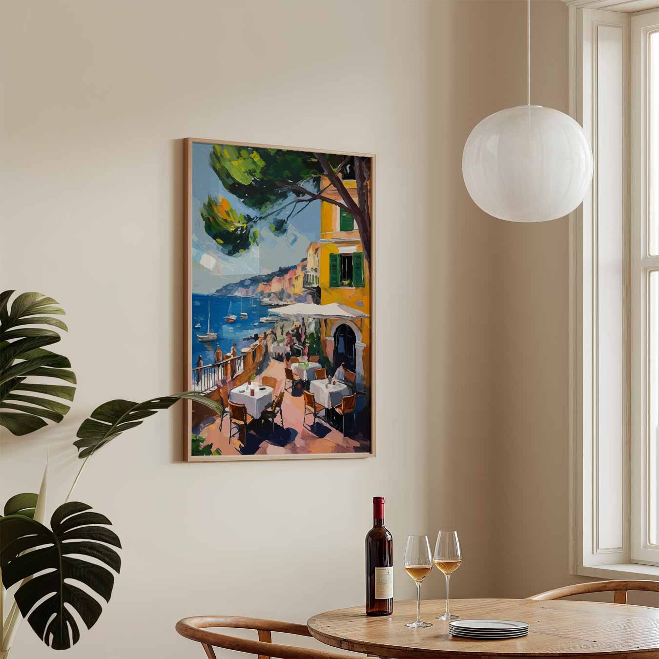 Mediterrane Droom: Uitzicht op de Zee Poster-WallArtistic