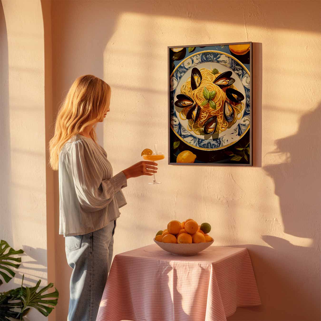 Mediterrane Spaghetti Sfeerposter-WallArtistic