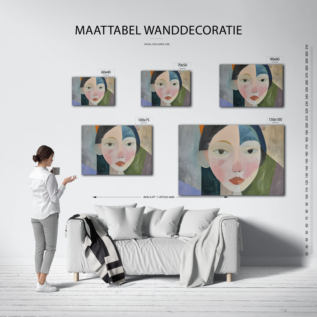 Geometrisch portret Kunstwerk