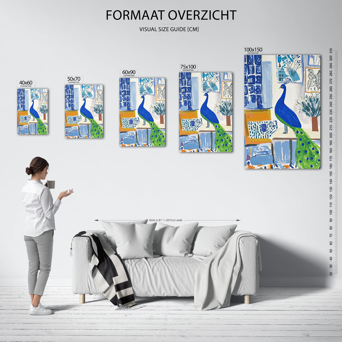 Vrolijke pauw Kunstwerk