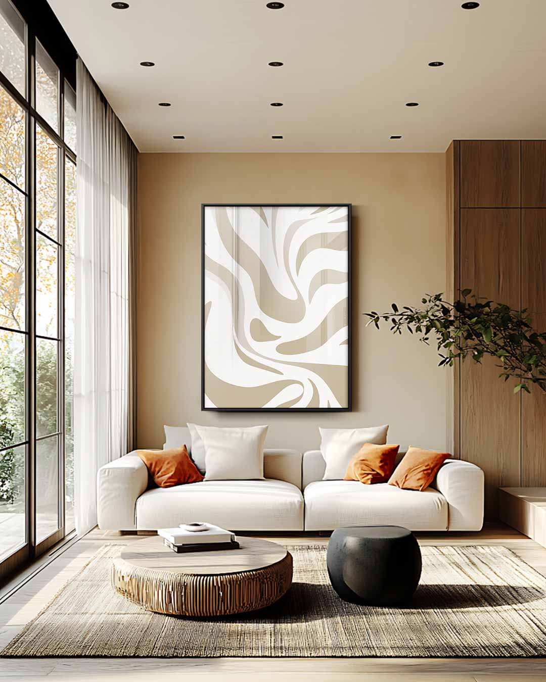 Golvend Zandpatroon Kunstwerk-canvas-dibond-plexiglas-wanddecoratie-WallArtistic