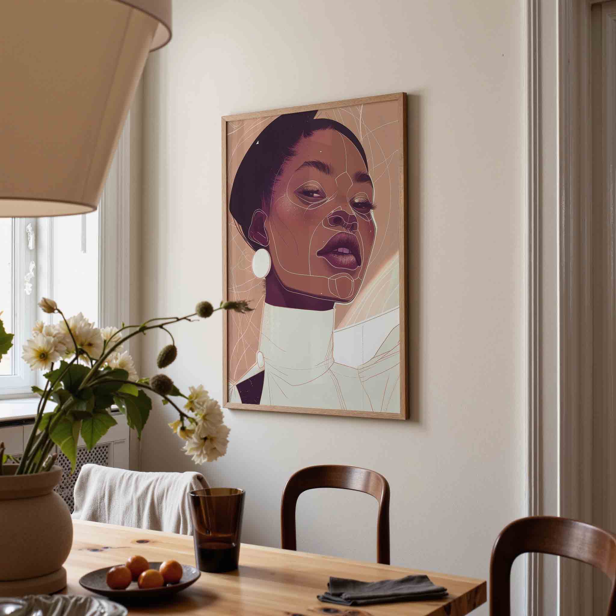 Portret met lijnen Poster