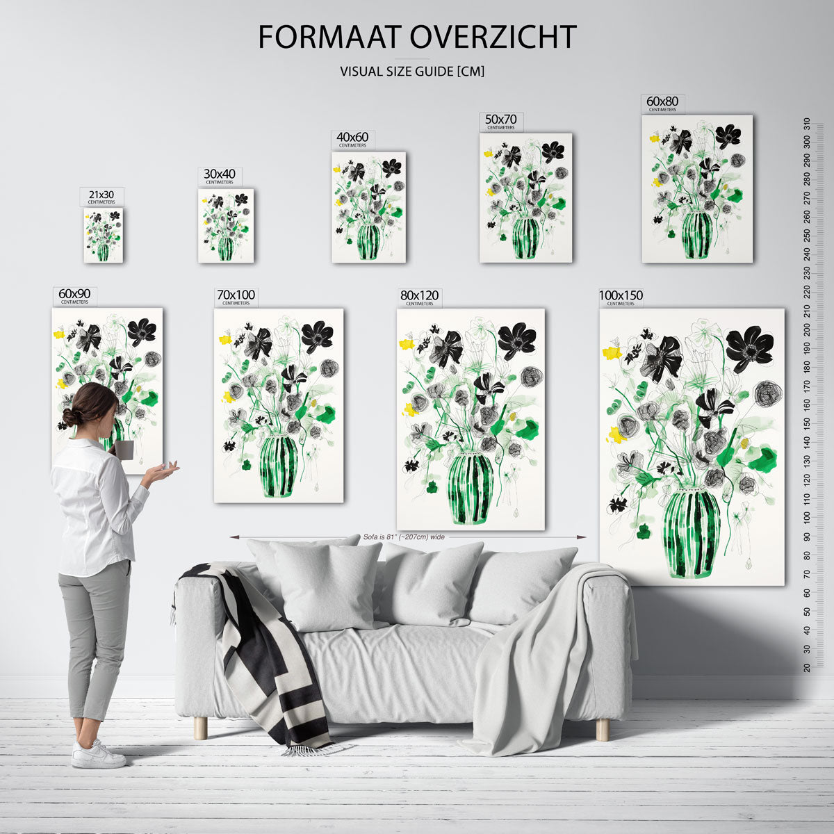 Bloemen in vaas Poster