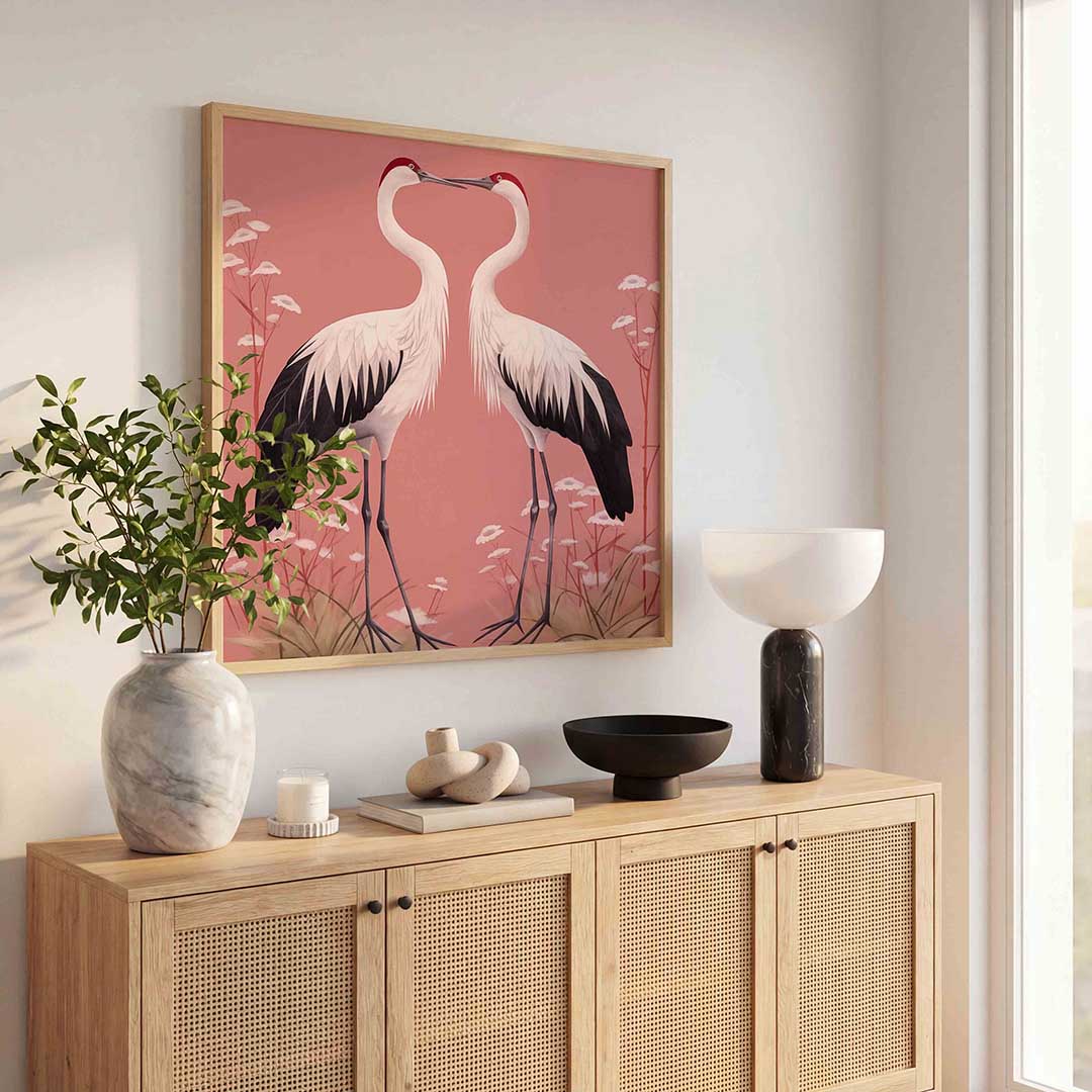 Twee kraanvogels Poster