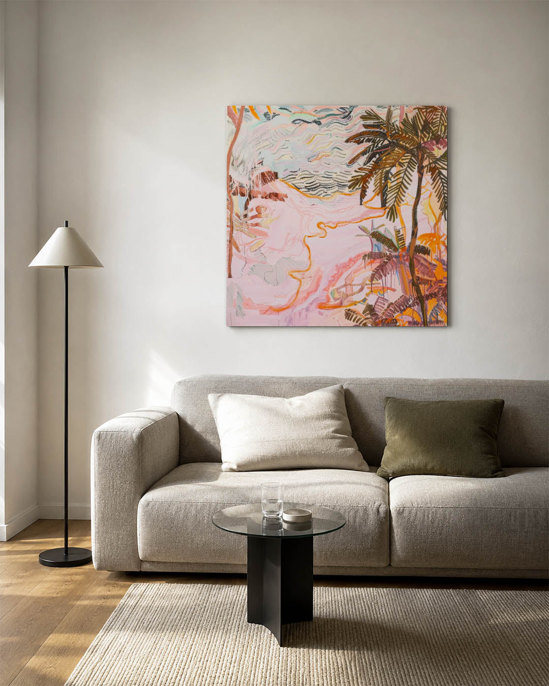 Vrolijke palmen Kunstwerk