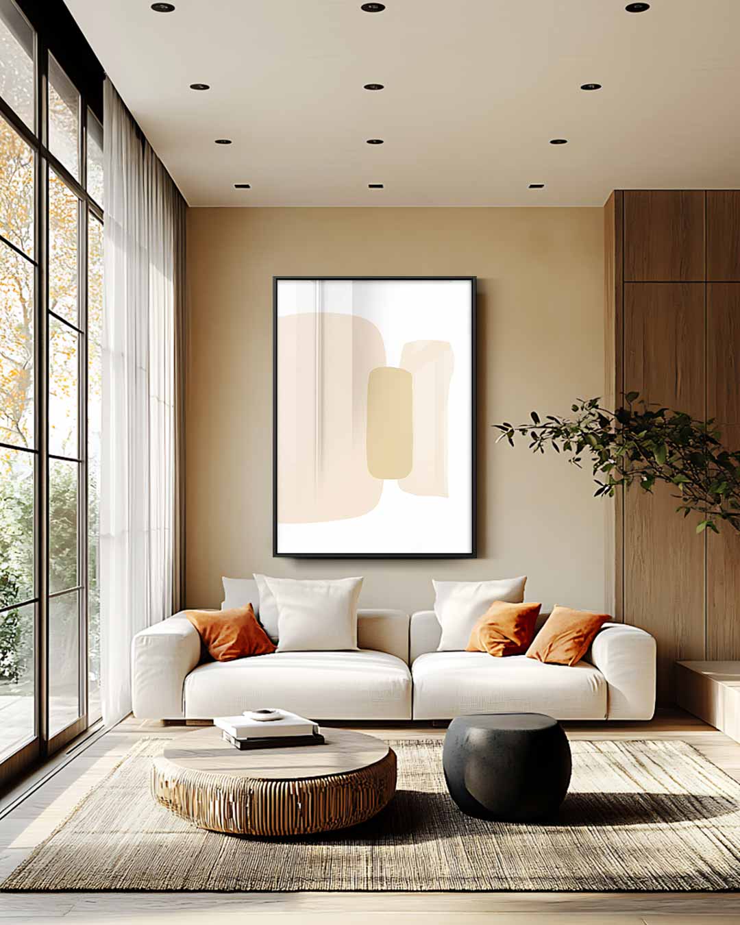 Harmonieuze Abstracte Vormen Kunstwerk-canvas-dibond-plexiglas-wanddecoratie-WallArtistic