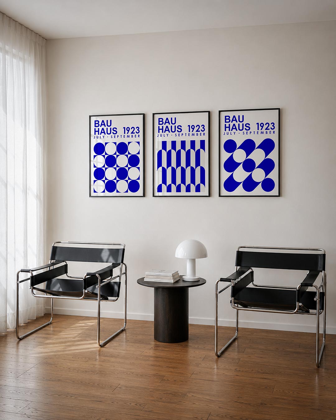 Cirkelritme blauw Posterset