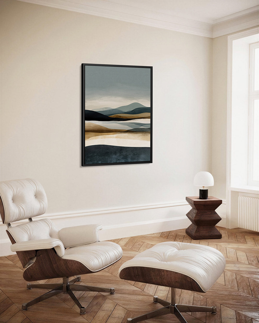 Gelaagde landschap compositie Kunstwerk