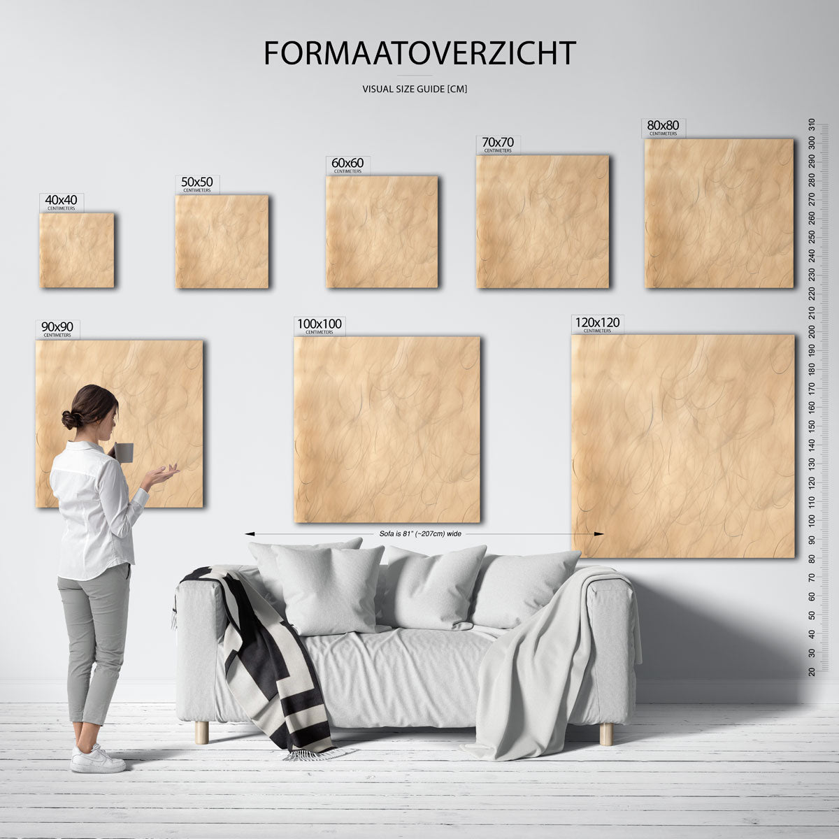 Beige lijnen Poster